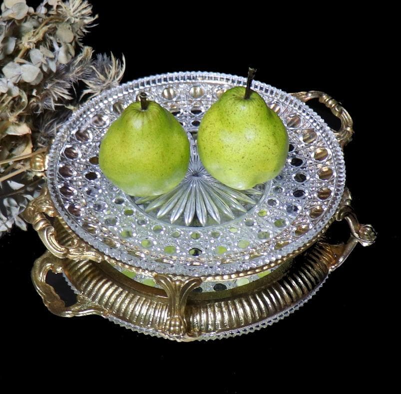 オールド・バカラ 博物館級!! 特大 ブロンズ装飾 獅子脚台座 センターピース