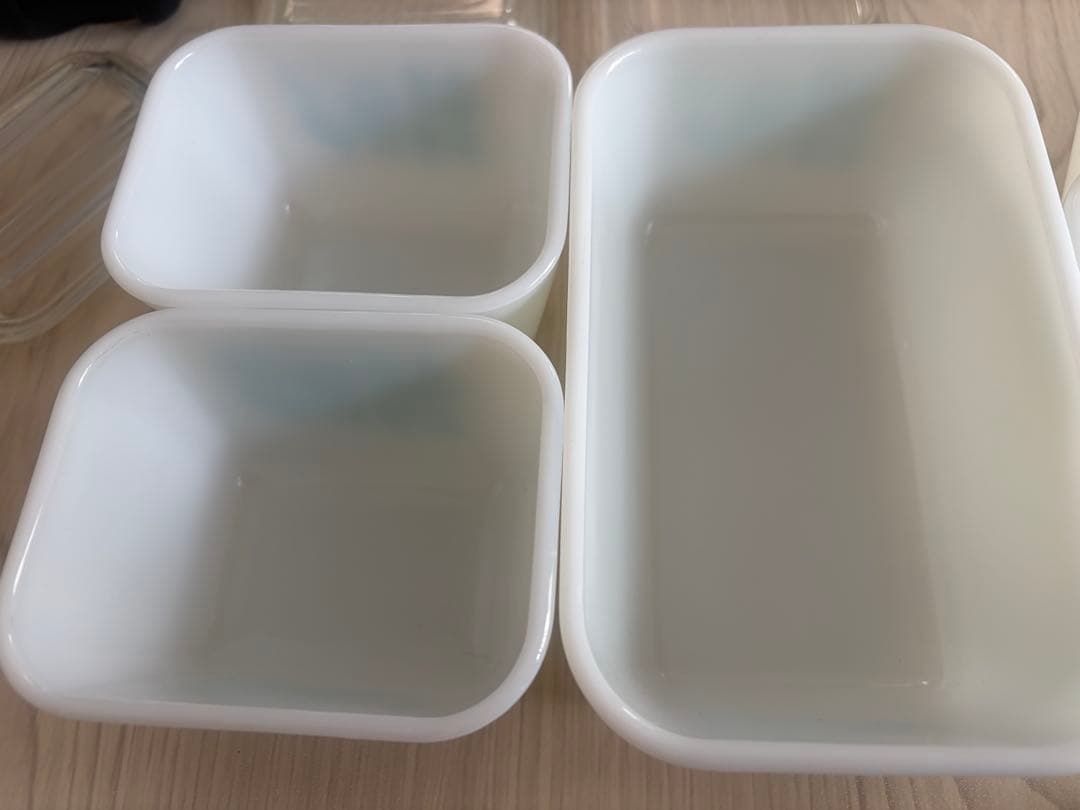 【未使用あり】オールドパイレックスアーミッシュ柄保存容器&未使用バターケース5点