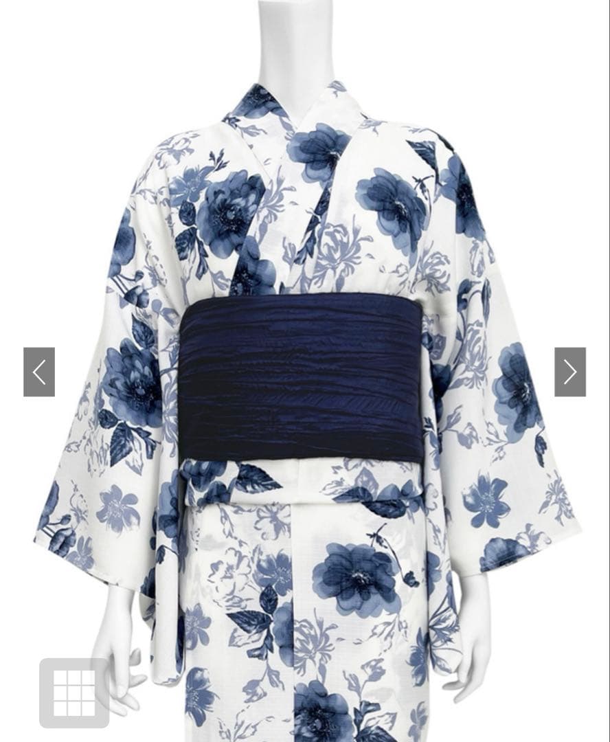 【新品未使用・12時間以内発送】GRL 水彩花柄浴衣 帯セット [gi1519]