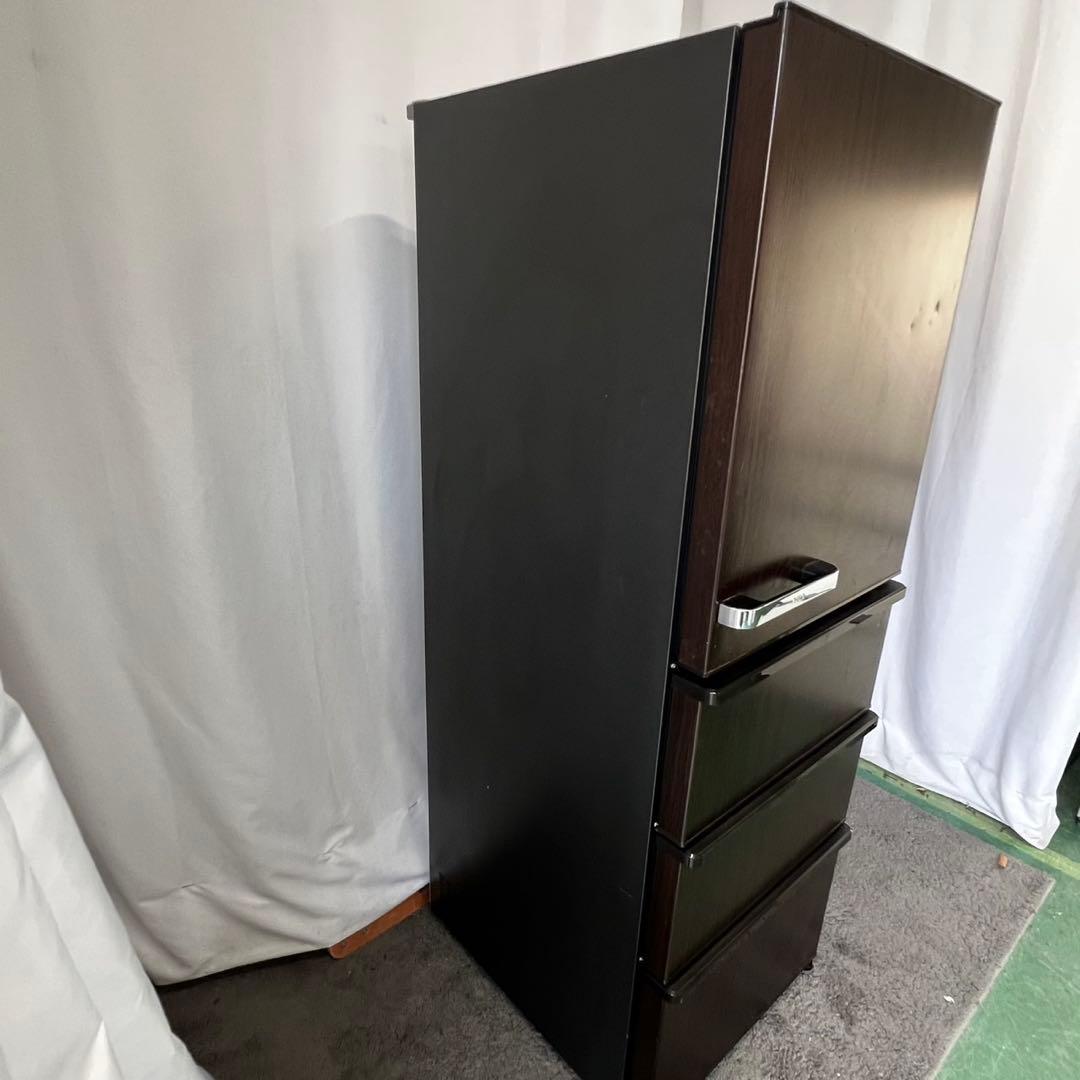 761⭕️設置無料　冷蔵庫　AQUA　大型　400ℓ　安い　中古　木目調　レトロ