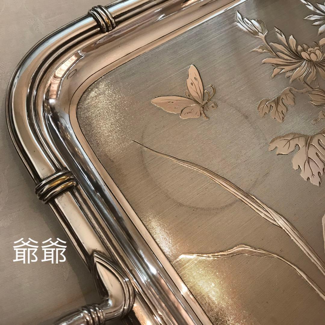 Christofle クリストフル／トレイ「アールヌーヴォー／シノワズリ」