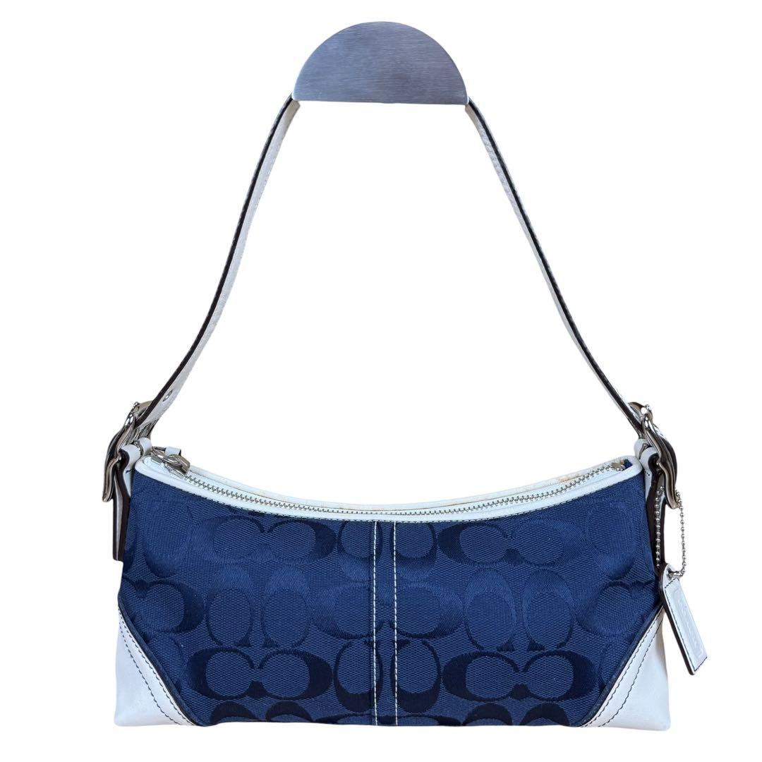 バッグ Coach Baguette Hampton Demi Bag Navy