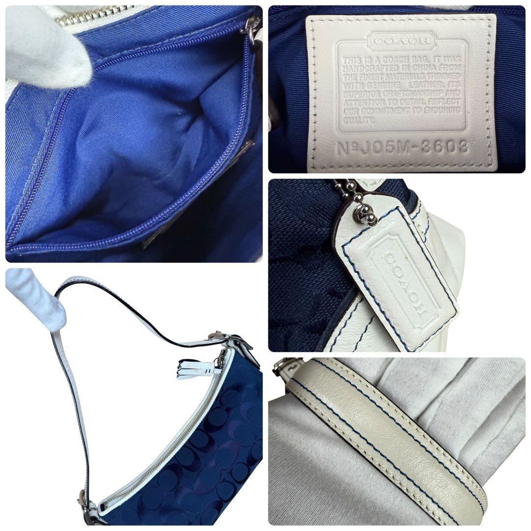 バッグ Coach Baguette Hampton Demi Bag Navy