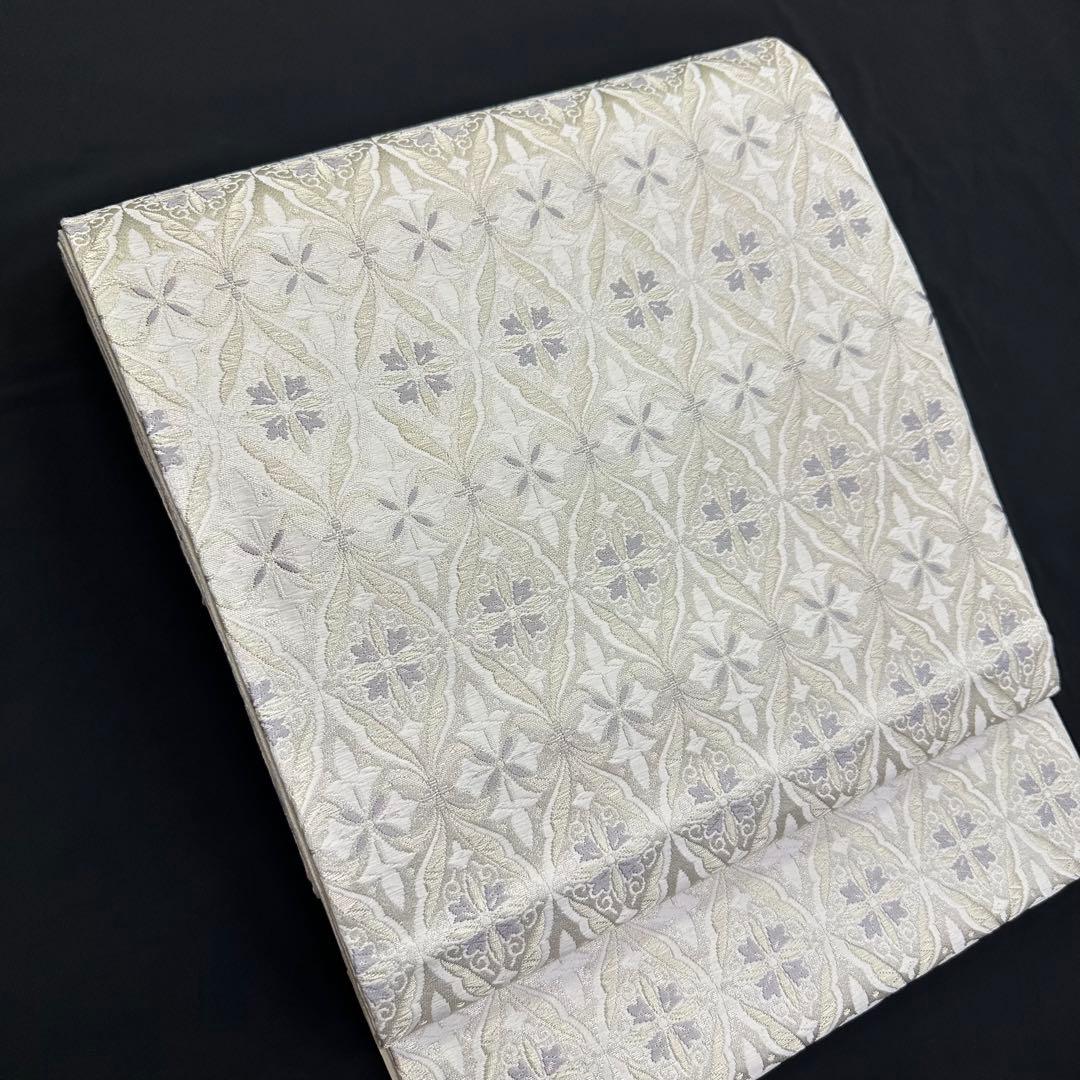 新品 袋帯 京都 西陣織 華翔苑 藤本仁 白地 変わり七宝 4880