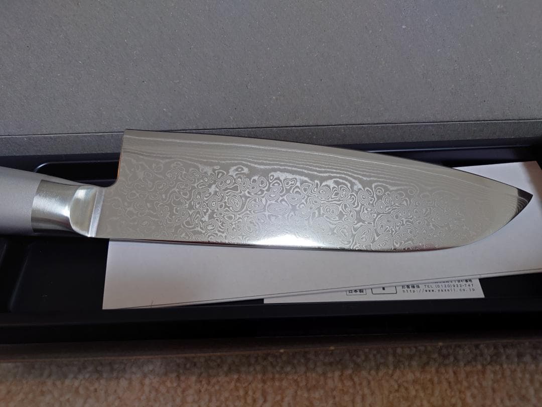 【美品】フルメタル ダマスカス 69層鋼 関藤平 三徳包丁