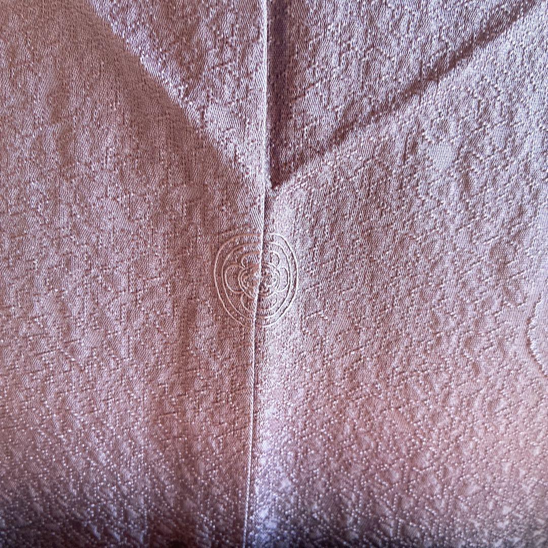 色無地　フルセット　着物　正絹　しつけ糸付き　紫　花丸文様　G8