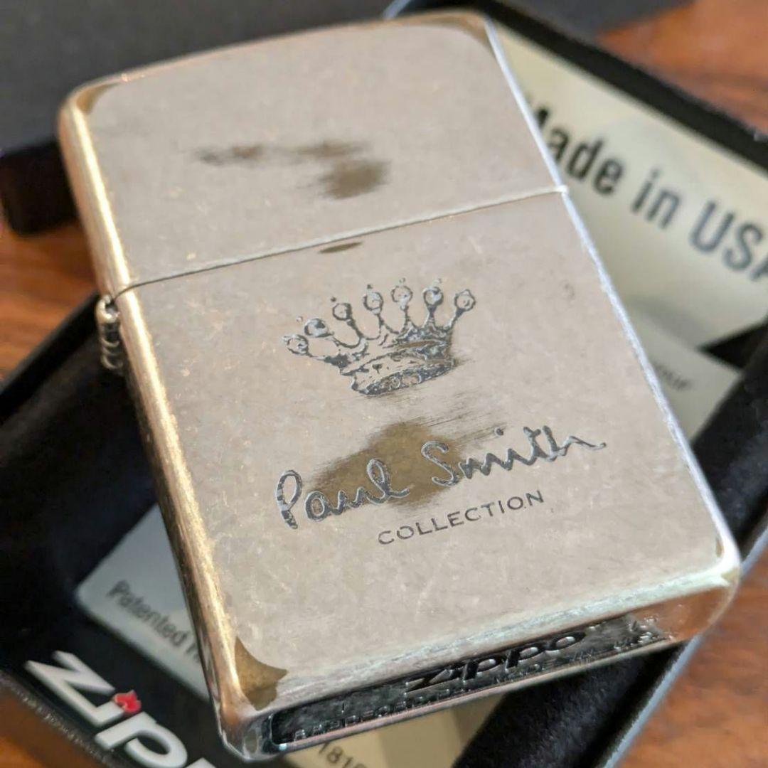 新品 未使用 ポールスミス USED加工 王冠 クラウン Zippo