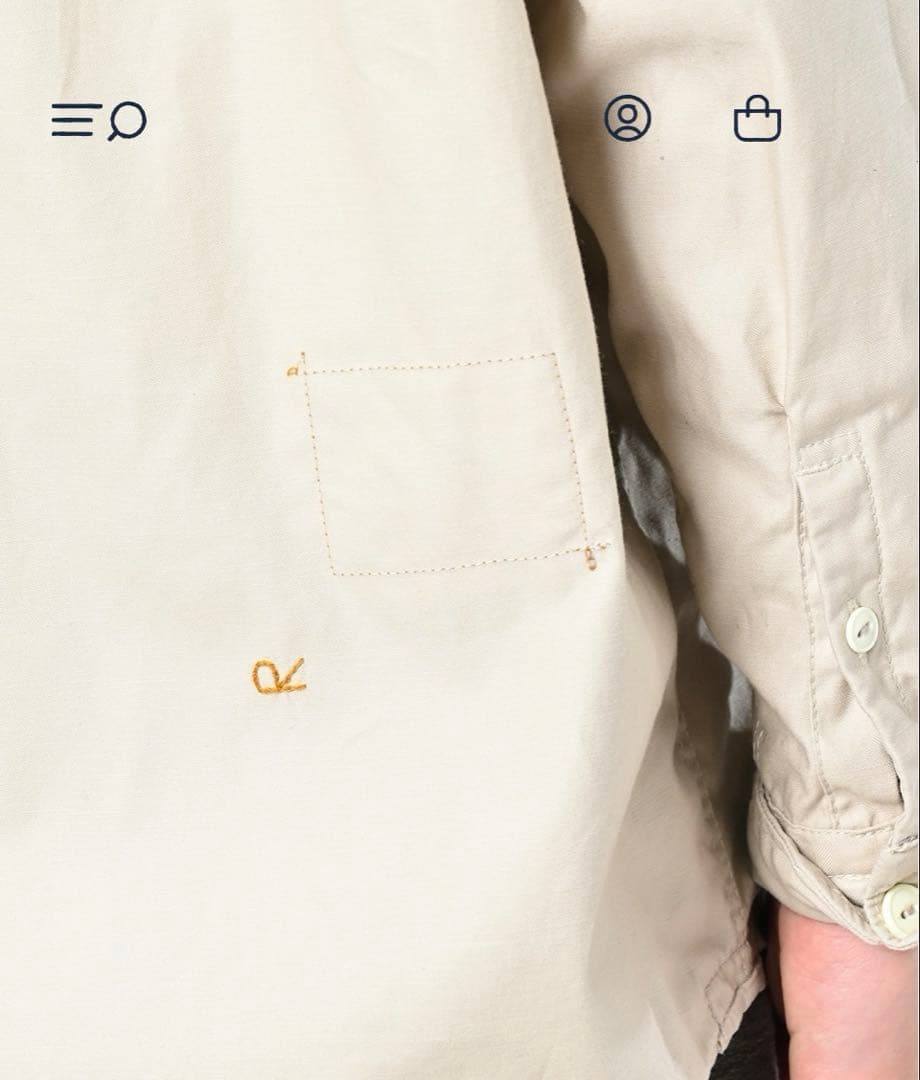 【新品未使用】45R 薄バックサテンの908ニームシャツ