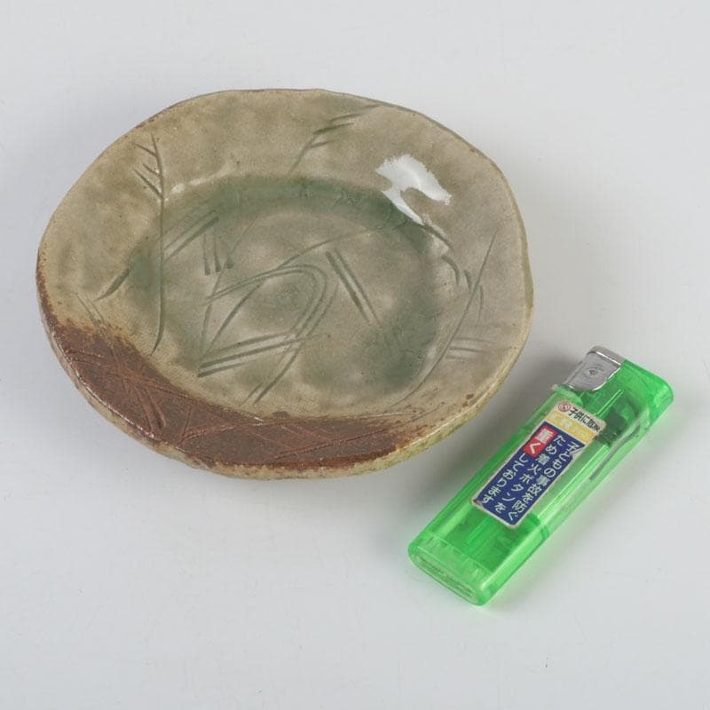 和食器　茶懐石　幸兵衛窯　灰釉　銘々皿　五客　共箱　N　9396