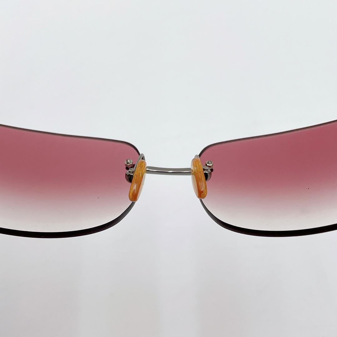 良品 FENDI フェンディ ズッカ柄 リムレス FFロゴ サングラスm524