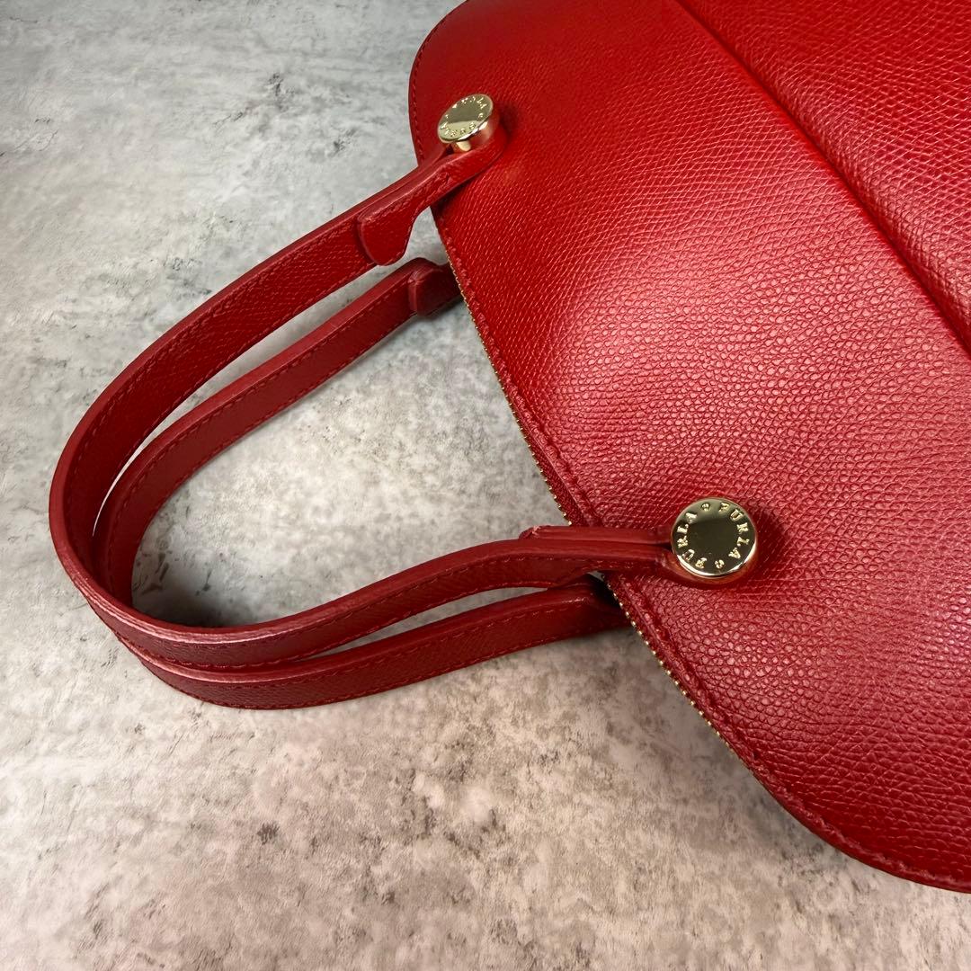 【極美品】FURLA フルラ パイパー M 赤 2WAY ハンドバッグ