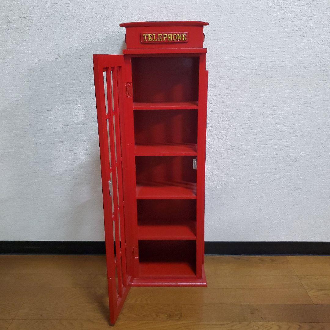ヴィンテージ風／CDラック／Telephone Box型／木製