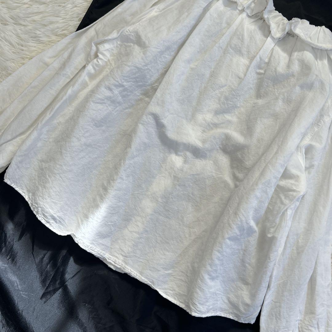 ✨大人気定番✨ネストローブ コットンリネンダンガリーフリルシャツ 近年