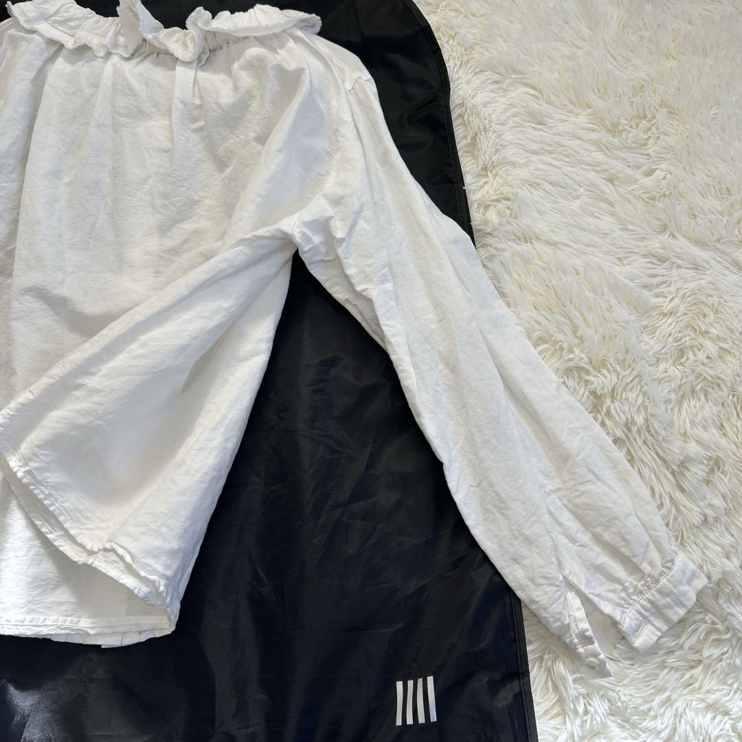 ✨大人気定番✨ネストローブ コットンリネンダンガリーフリルシャツ 近年