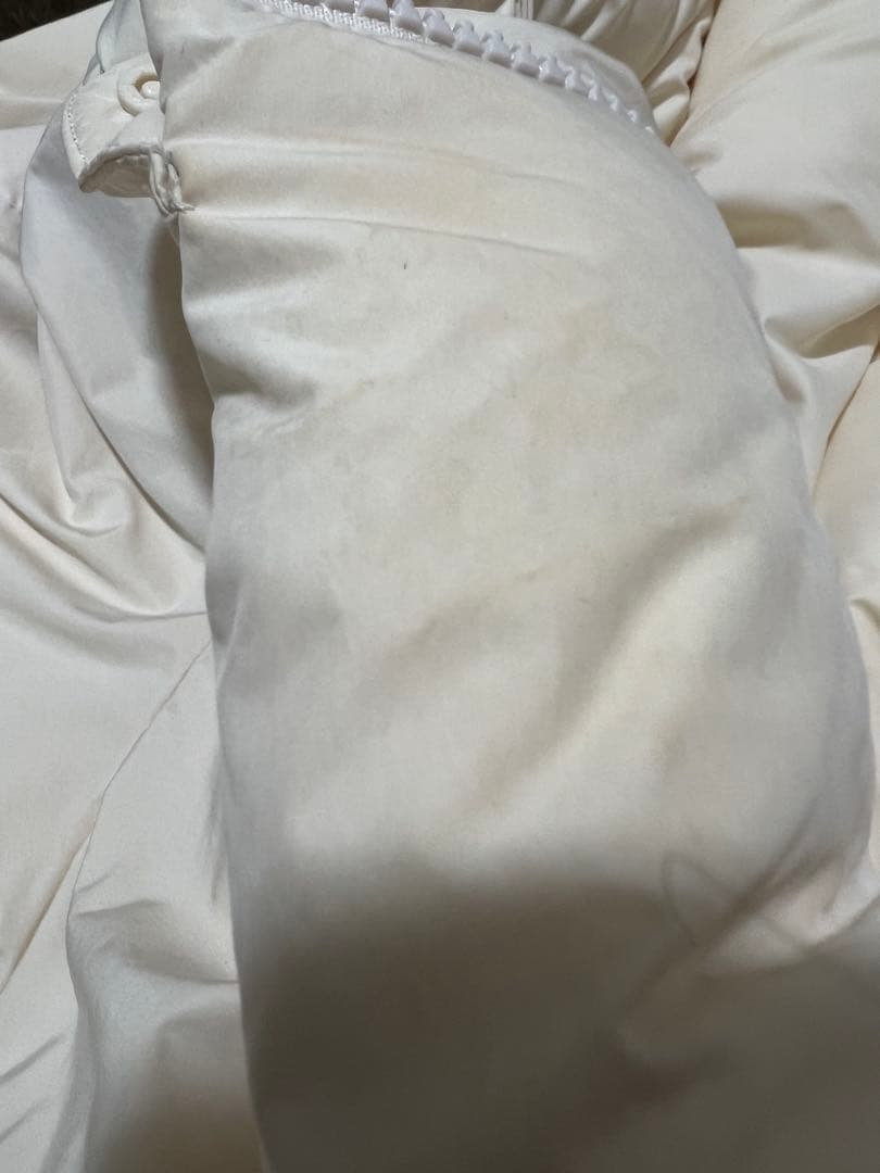 無印良品ホワイト フード付きロングダウンジャケット M