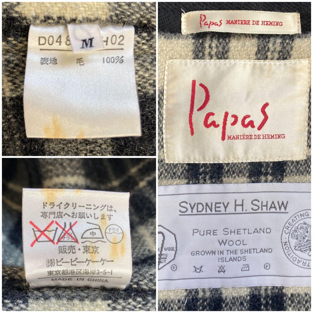【極美品】Papas　SYDNEY H SHAW￼　ダッフルコート　ゆったり　M