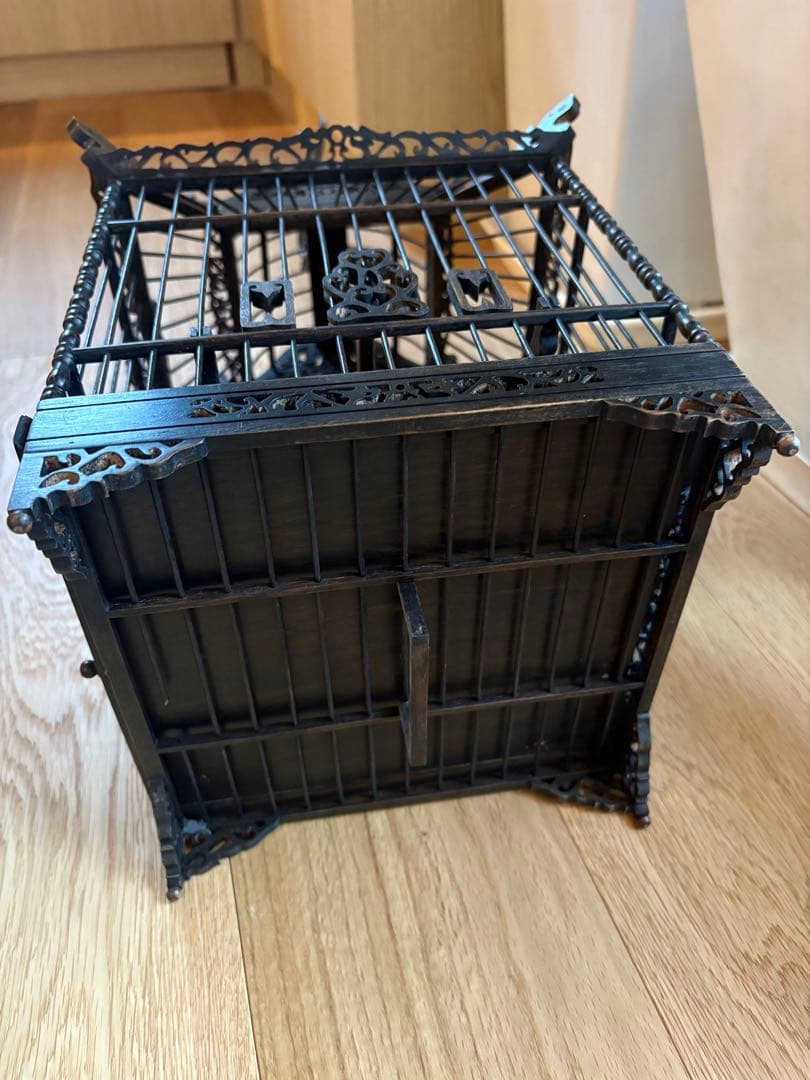 鳥籠　中国アンティーク　美品　龍　置物　木製品