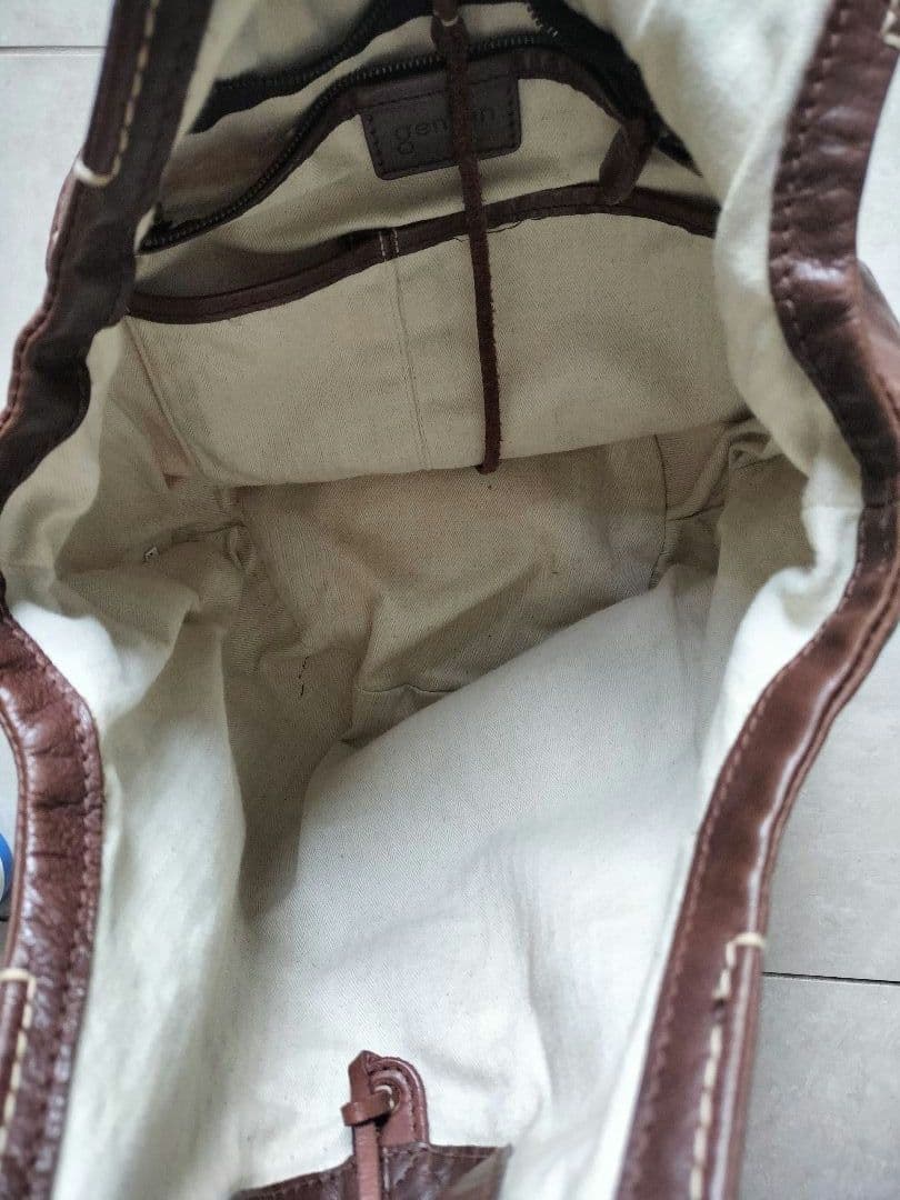 genten トートバッグ カゴバッグ　ブラウン/ベージュ