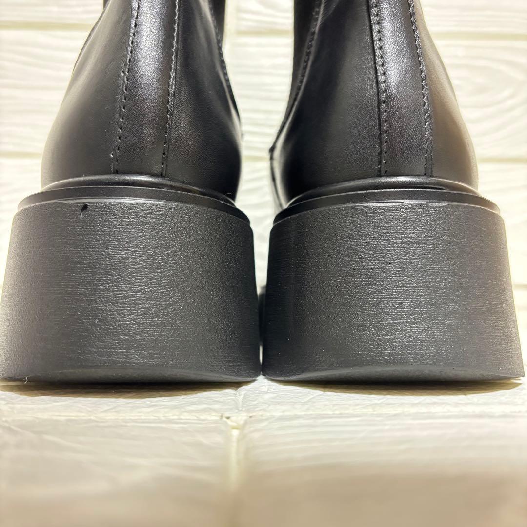 【未使用級】CORSO ROMA 9 サイドゴアブーツ 厚底 ブラック 39