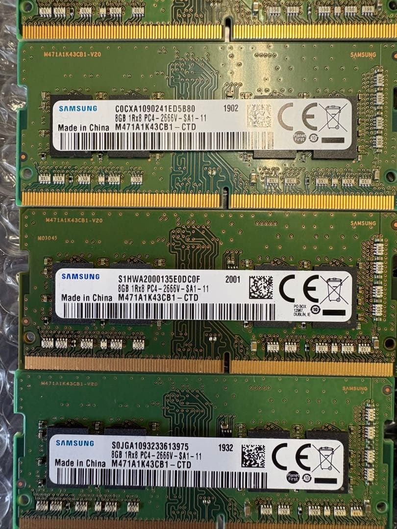 SAMSUNG Micronノート用メモリ DDR4-2666v 8GBx11本