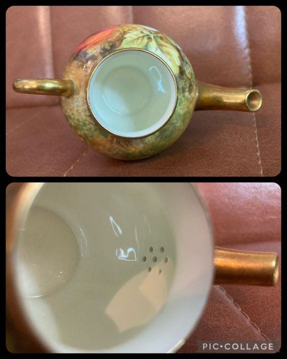 ロイヤルウースター ペインテッドフルーツ　ミニチュア　ティーポット　アンティーク