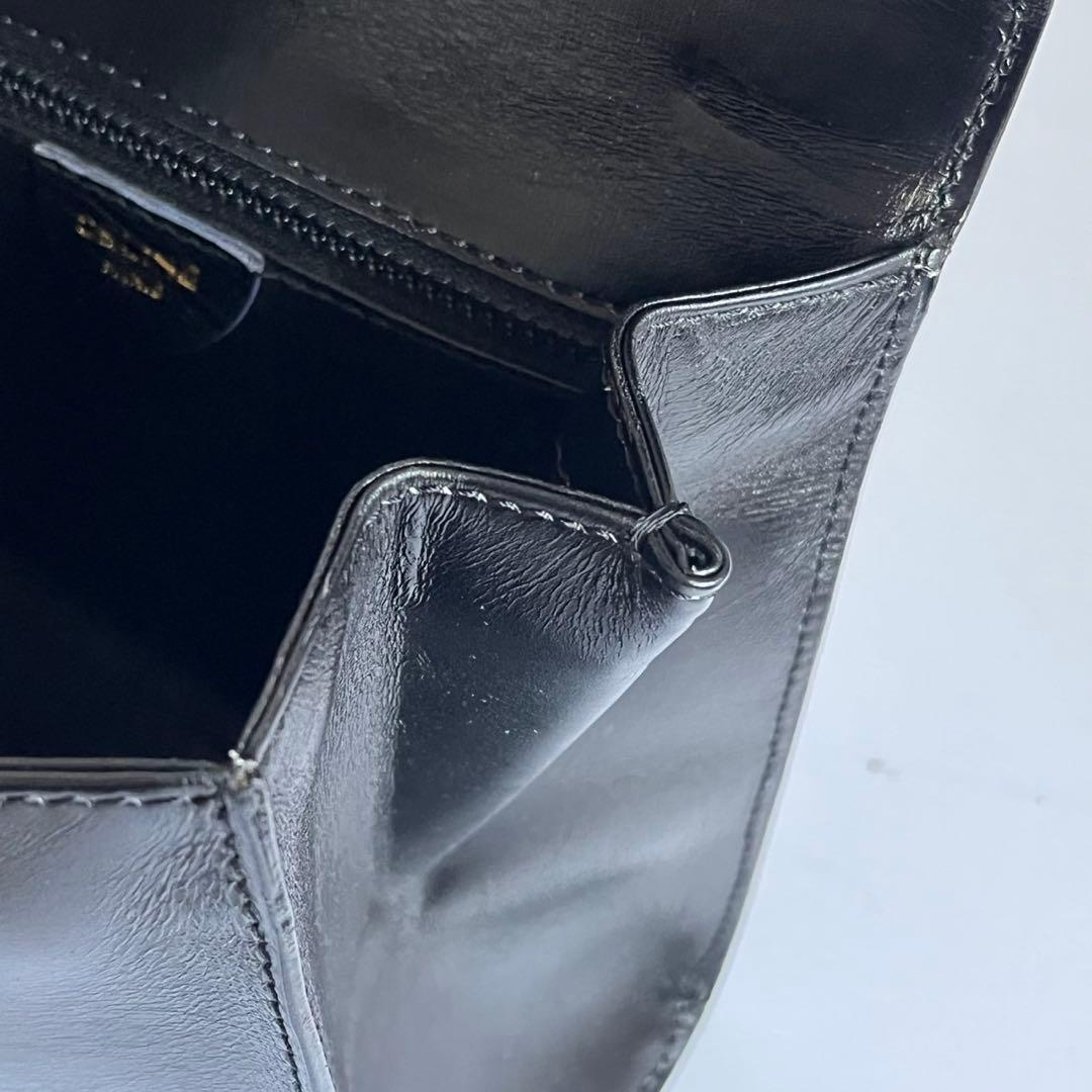 ✨極美品✨　CELINE ガンチーニ　ハンドバッグ　ブラック　黒　ミニ　バッグ