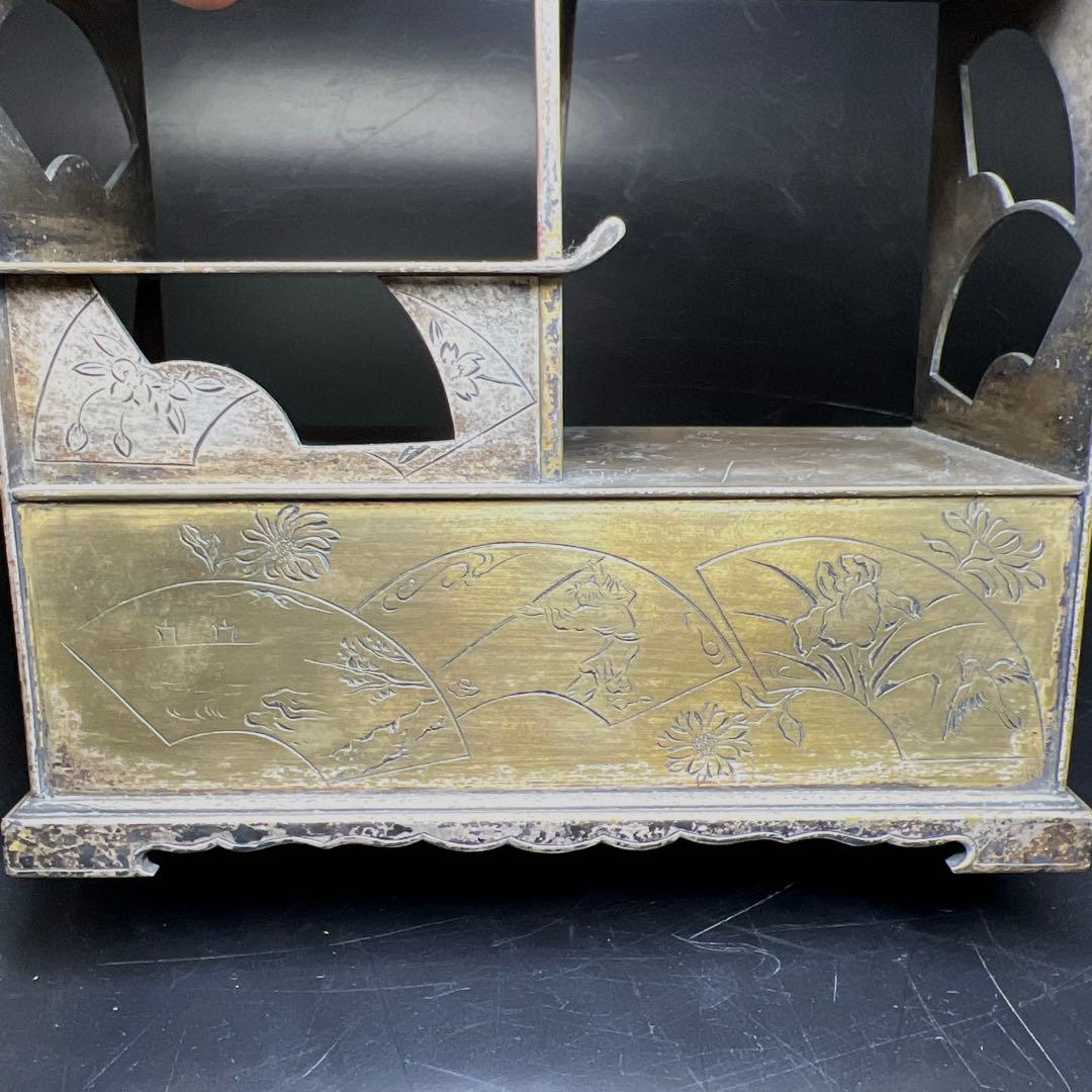 時代　金工　小引き出し　1012g/高さ13.8㎝　東Y7-0718⭐︎1Fトニオ