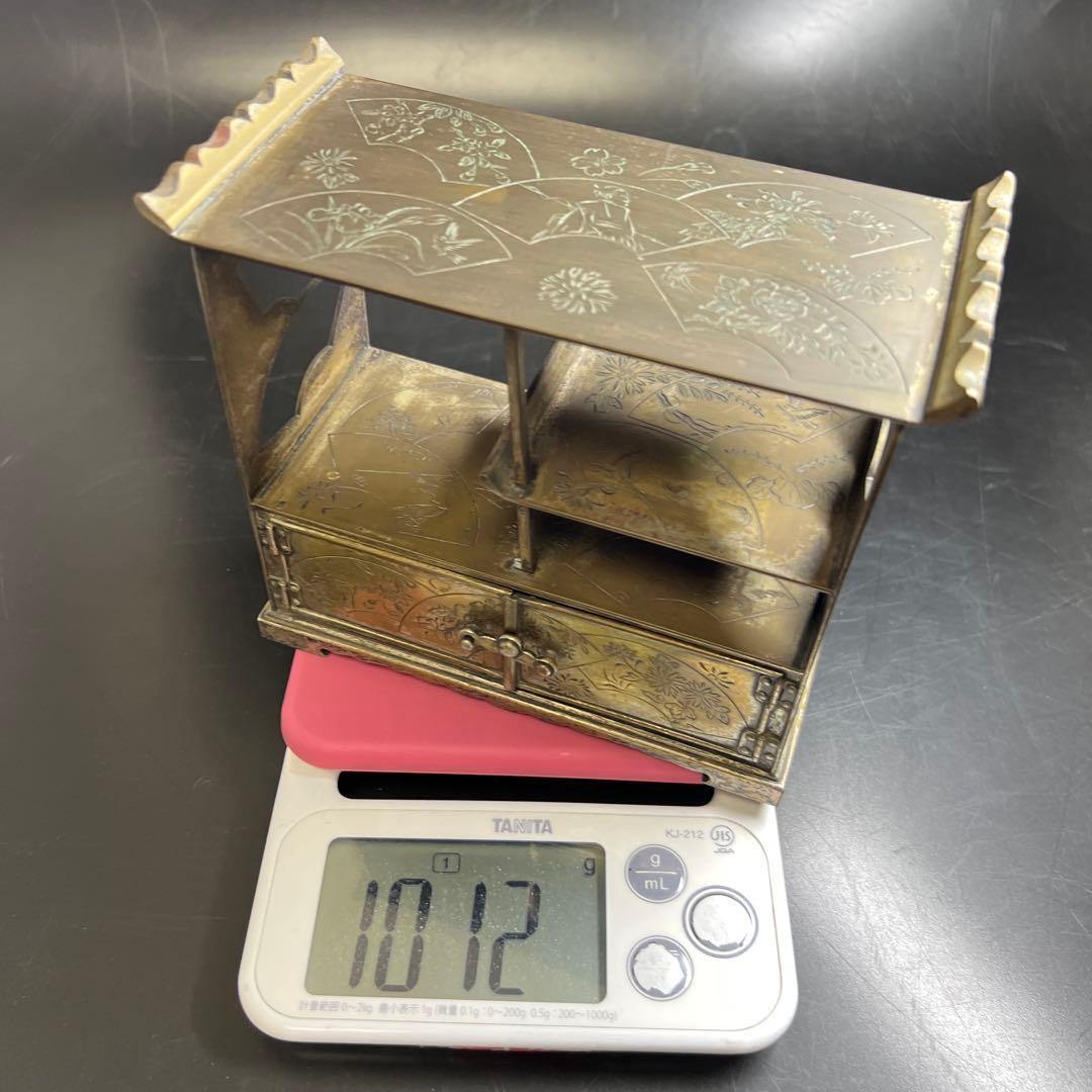 時代　金工　小引き出し　1012g/高さ13.8㎝　東Y7-0718⭐︎1Fトニオ