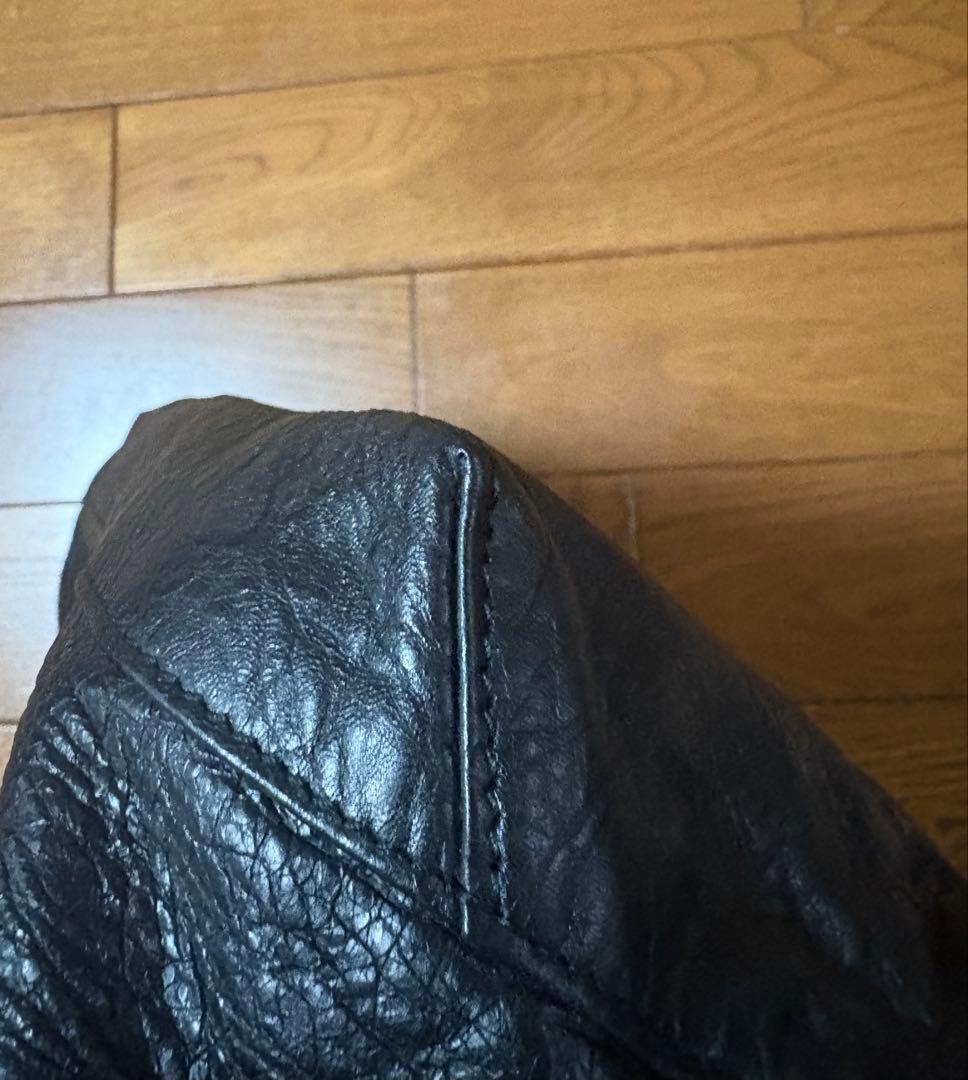【未使用】BALENCIAGA ブラックレザー ショルダーバッグ　サンデー