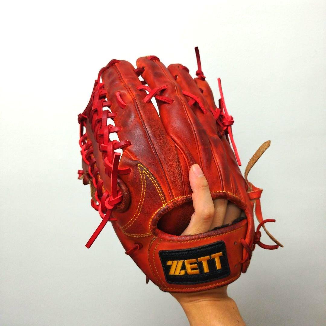 536 ZETT プロステイタス 型抜群 即戦力 硬式 外野手用グローブ 左投げ