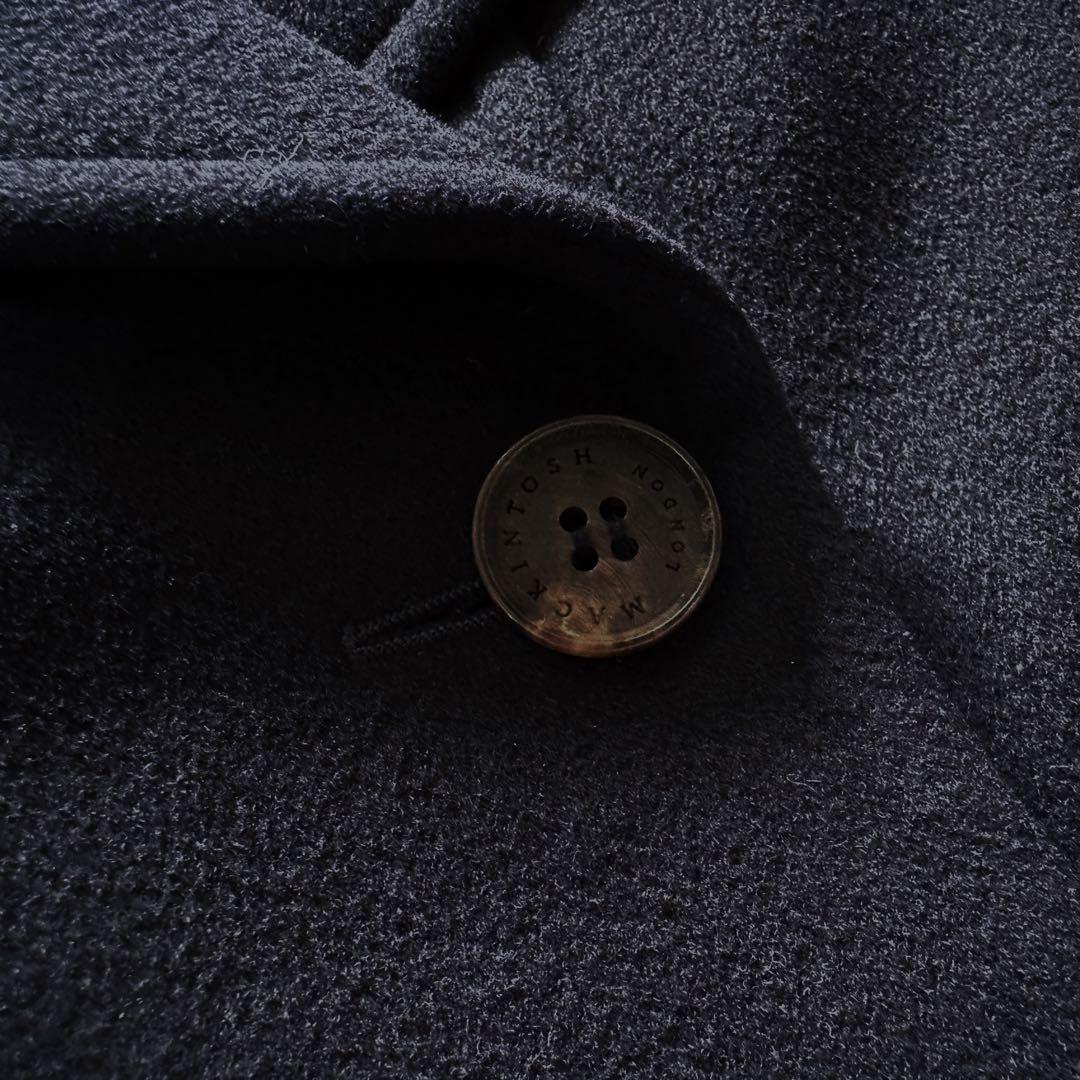 マッキントッシュ：希少•美品【カシミヤ混メルトン】ダブルブレスト／ピーコート