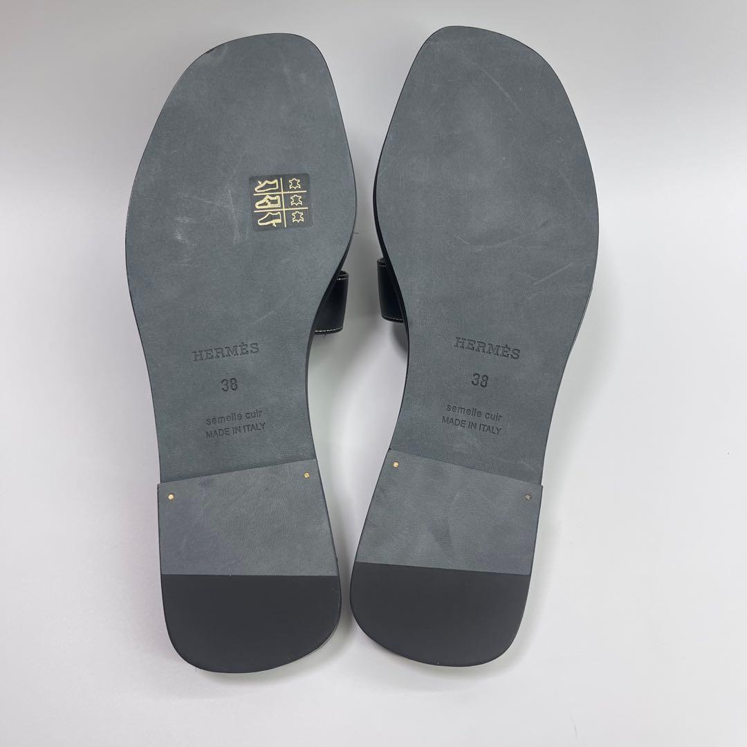 エルメス H ermes サンダル 《オラン》 38黒　新品未使用品