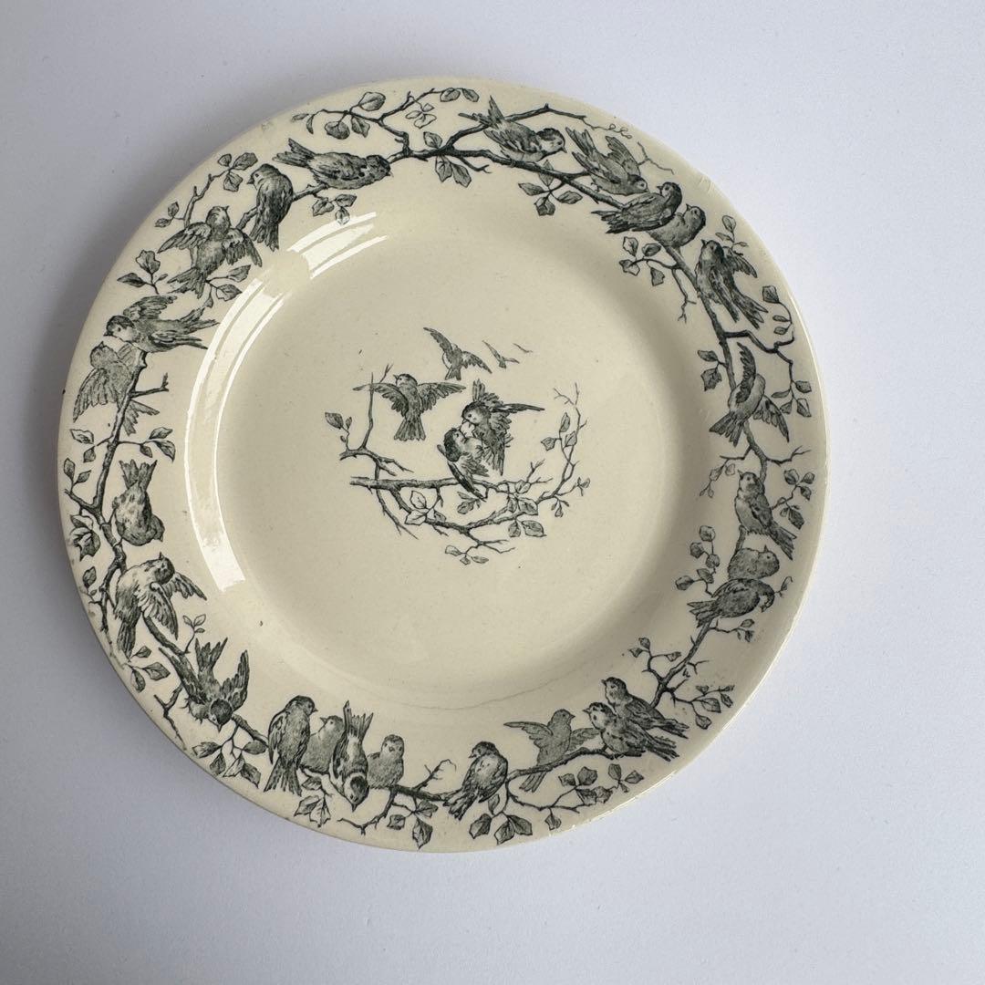 美品　フランスアンティーク　Gien AVIARY ディナープレート