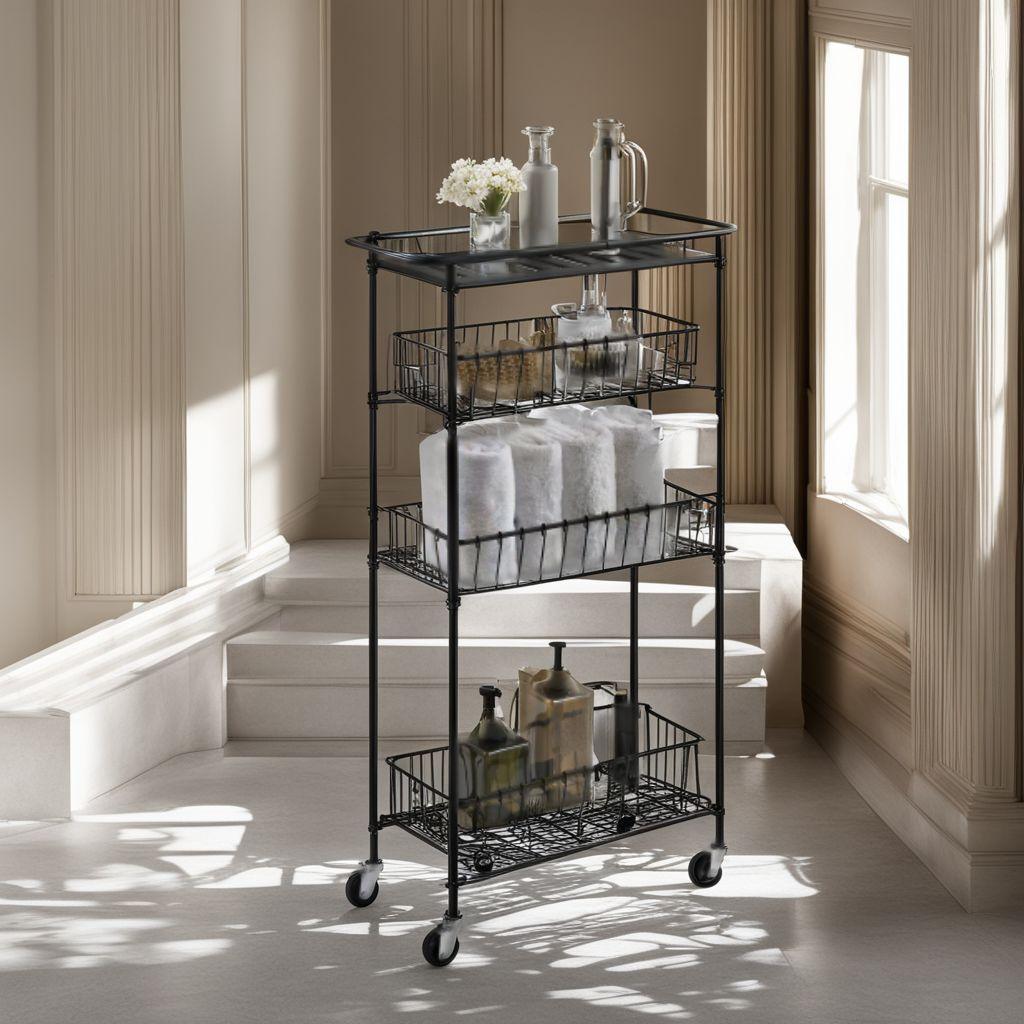 スチール製 ラック スリム 隙間収納 収納ワゴン キャスター付き