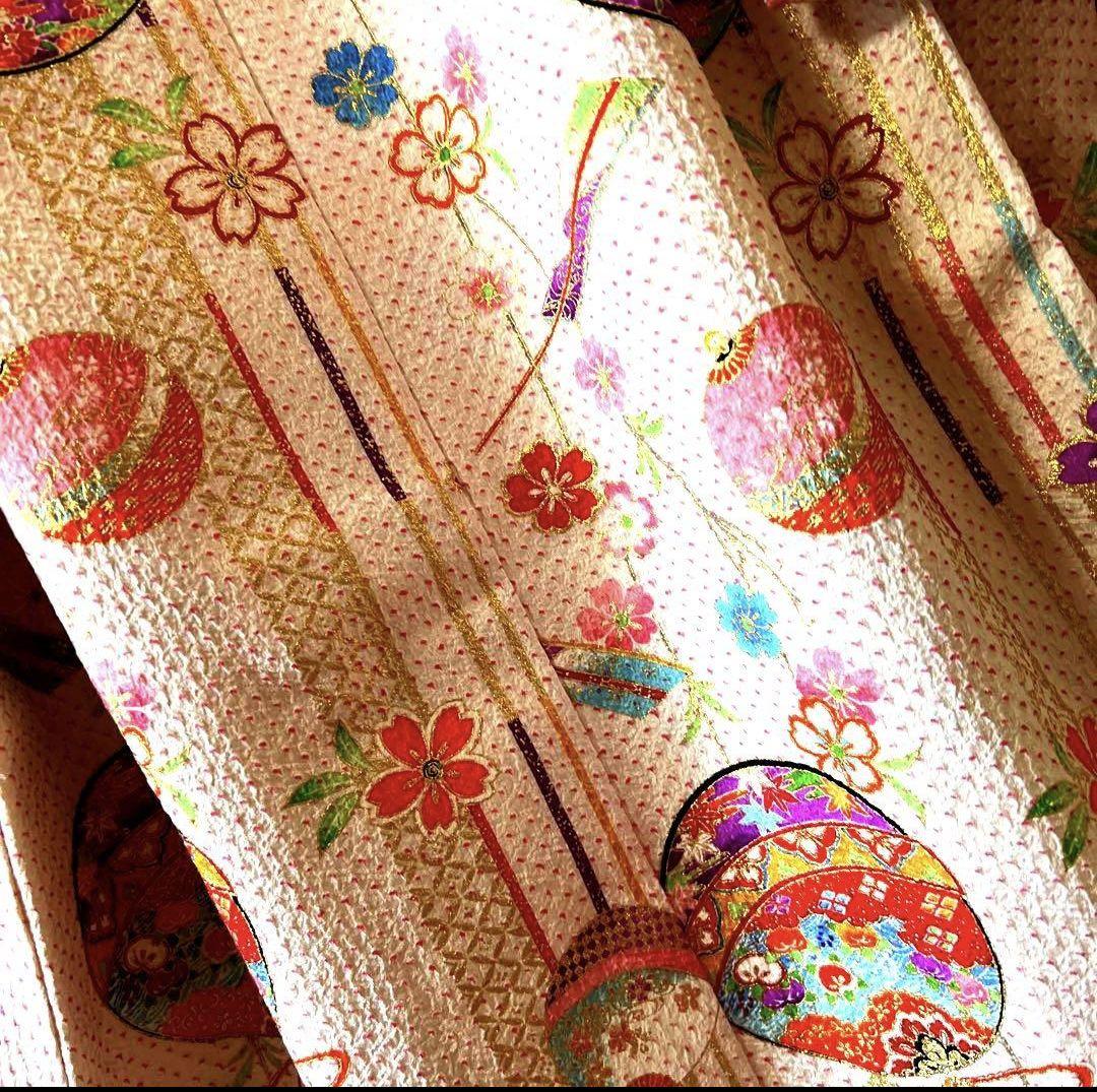 七五三 白 絞り 5歳 3歳 着物 正絹