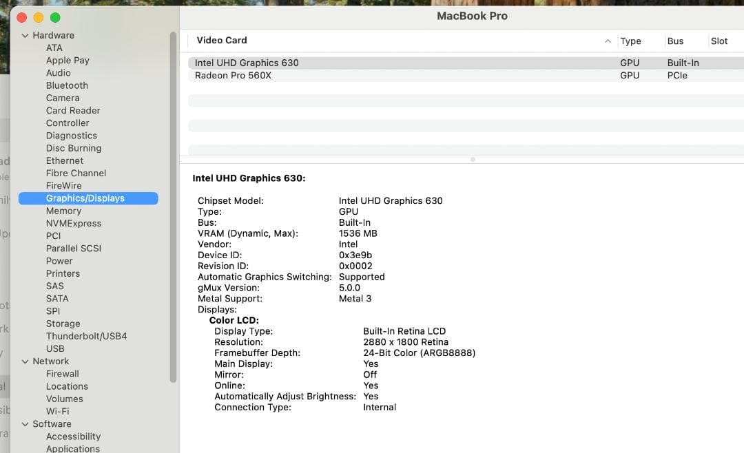 MacBook Pro 15インチ 2019 / Core i9 8コア32GB