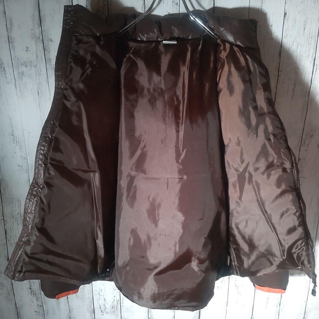 【人気色】　ナイキ　ダウンジャケット　バイカラー　ブラウン　オレンジ　M　古着