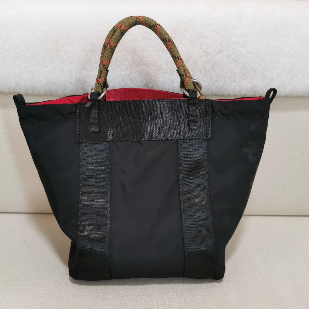 Topologie ミニ トートバッグ レッド 赤いナイロンショルダーバッグ