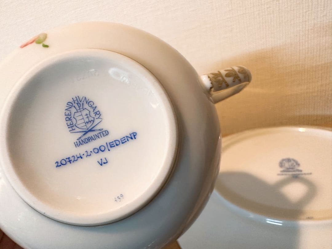 ヘレンド　エデン　ローズドラジェ　カップ&ソーサー　デザートプレート