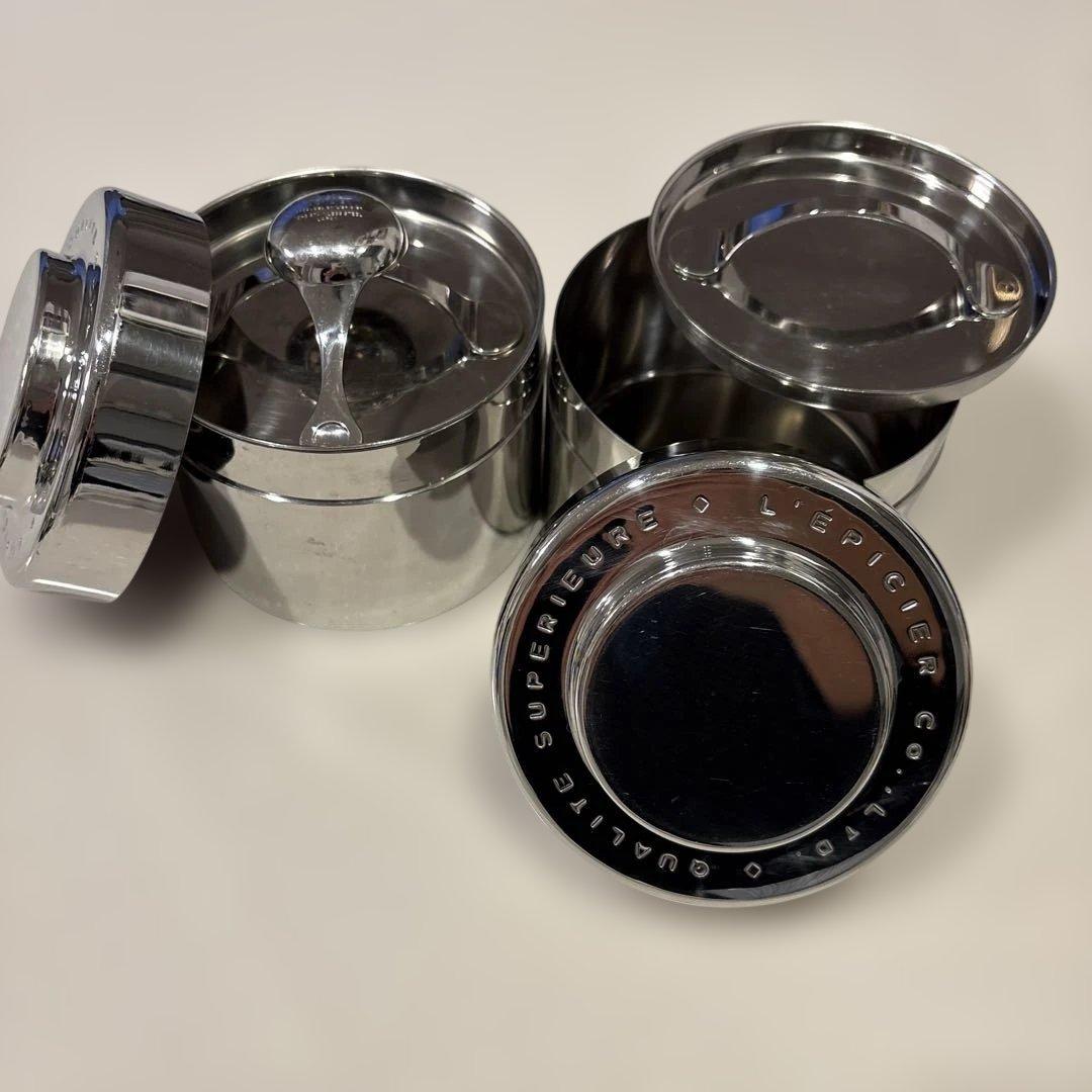 ルピシア(旧レピシエ)LUPICIAステンレス製ティーキャニスター　2個セット