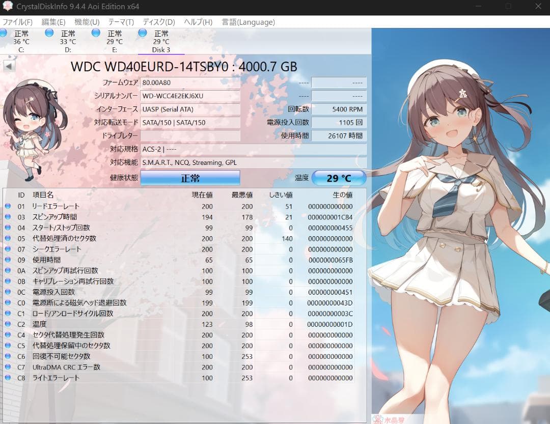 ❖パナソニック　BRX-4000用　修理換装用HDD❖4TB　予備用にも