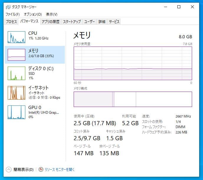 Windowsデスクトップ HP i5-8500 8GB SSD480GB