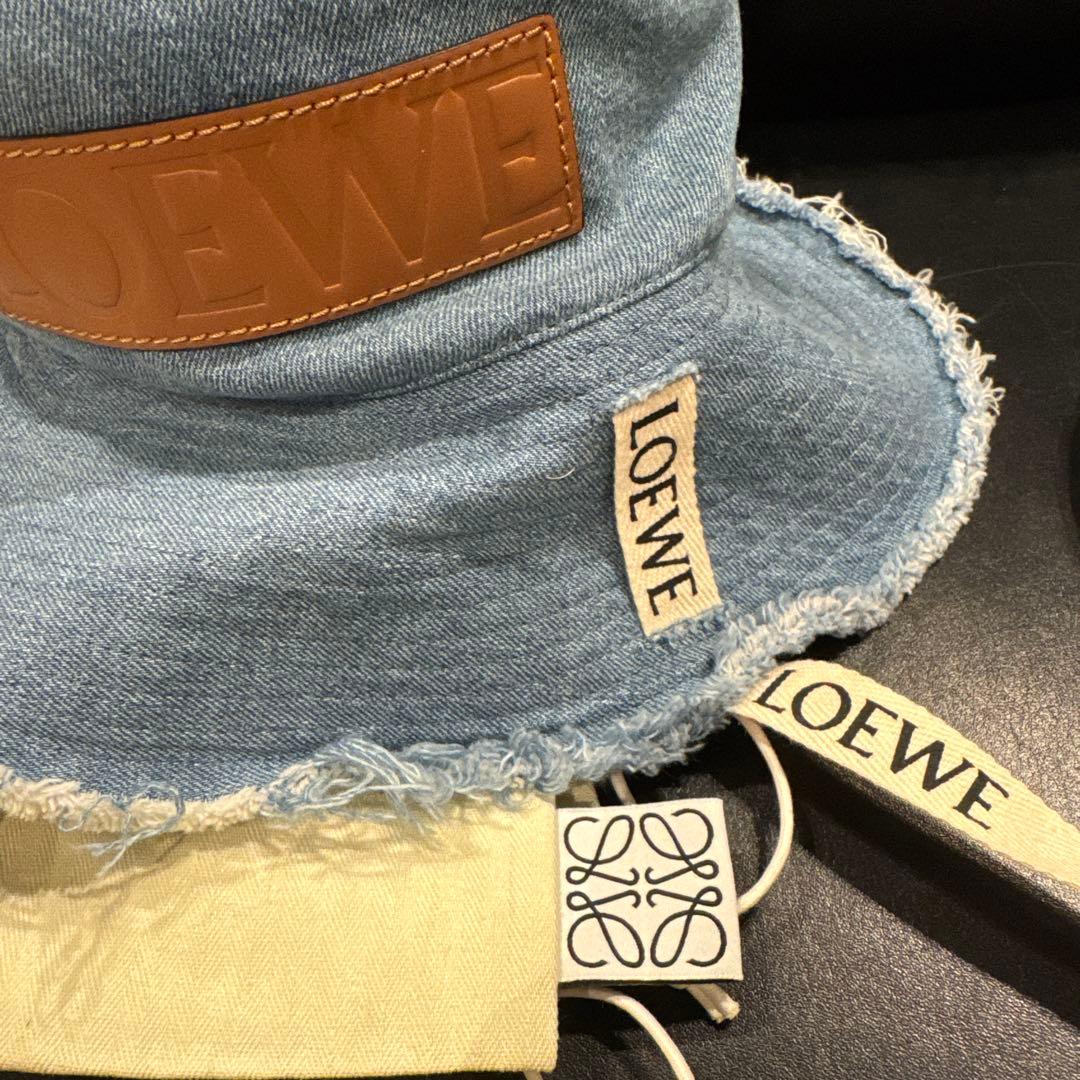 LOEWE フィッシャーマンハット　59 デニム　フリンジ