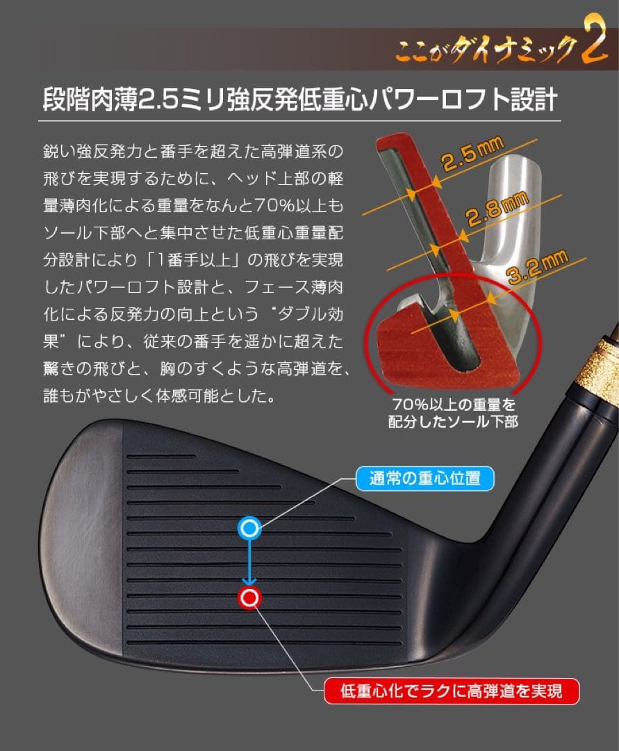 【ヘッド6個】2番手飛ぶ最高峰!ダイナミクス プレステージアイアン 5〜PW