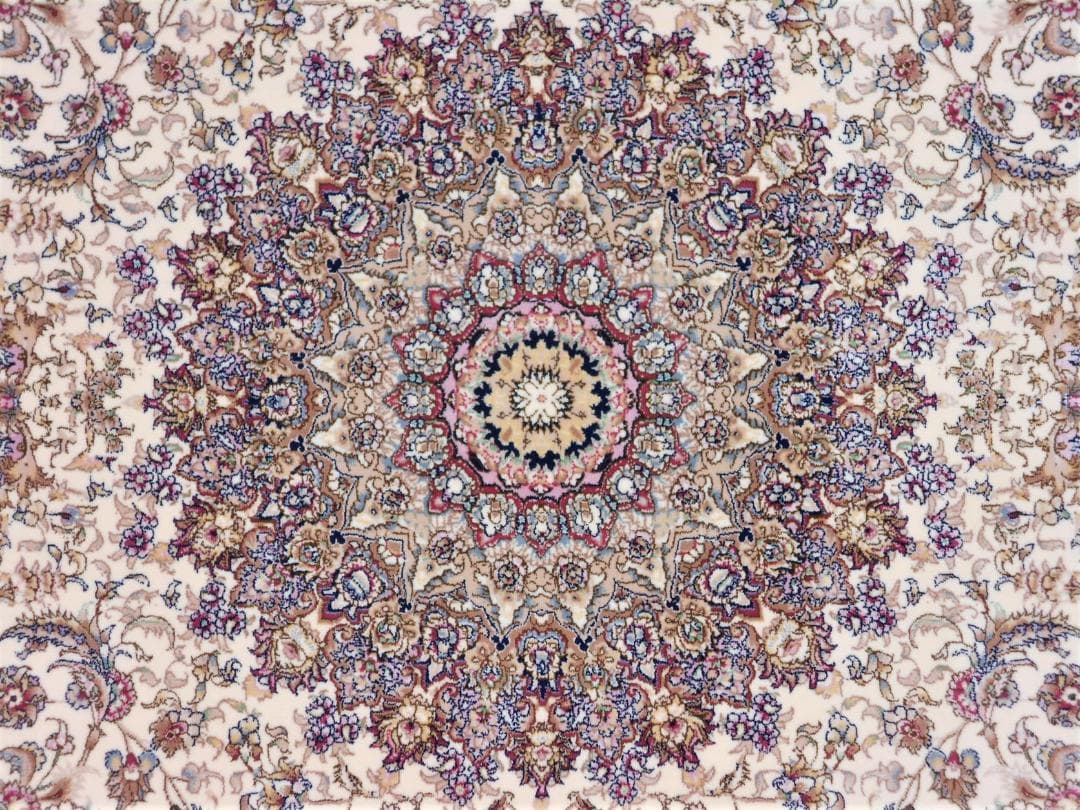 170万ノット！輝く、多色織絨毯！本場イラン産150×225cm‐201231