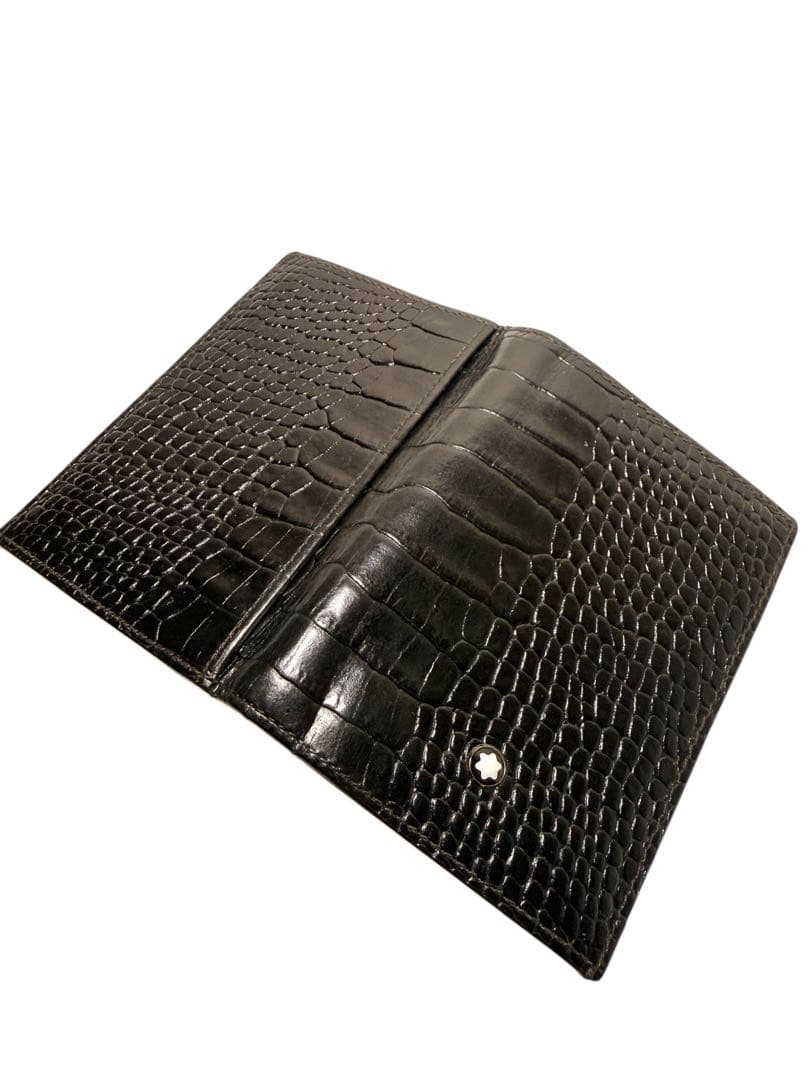 美品☆Mont Blanc 名刺入れ カードケース クロコ　レザー　ブラック
