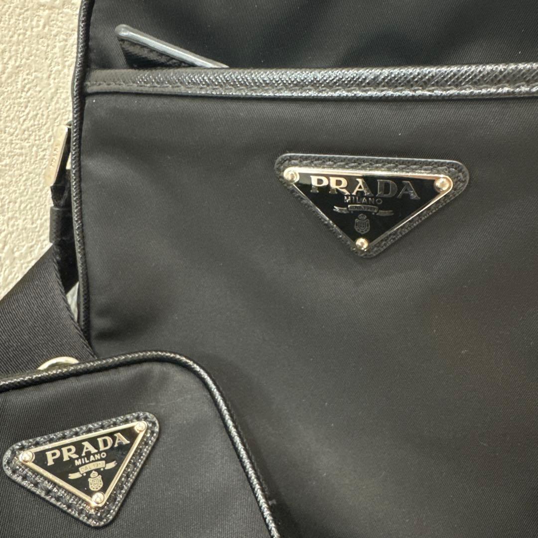 【PRADA】 Re-Nylon xサフィアーノレザー ショルダーバッグ正規品