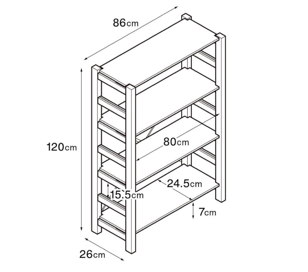 無印良品　パイン材　ユニットシェルフ　幅86 スリムシェルフ　棚　可動棚