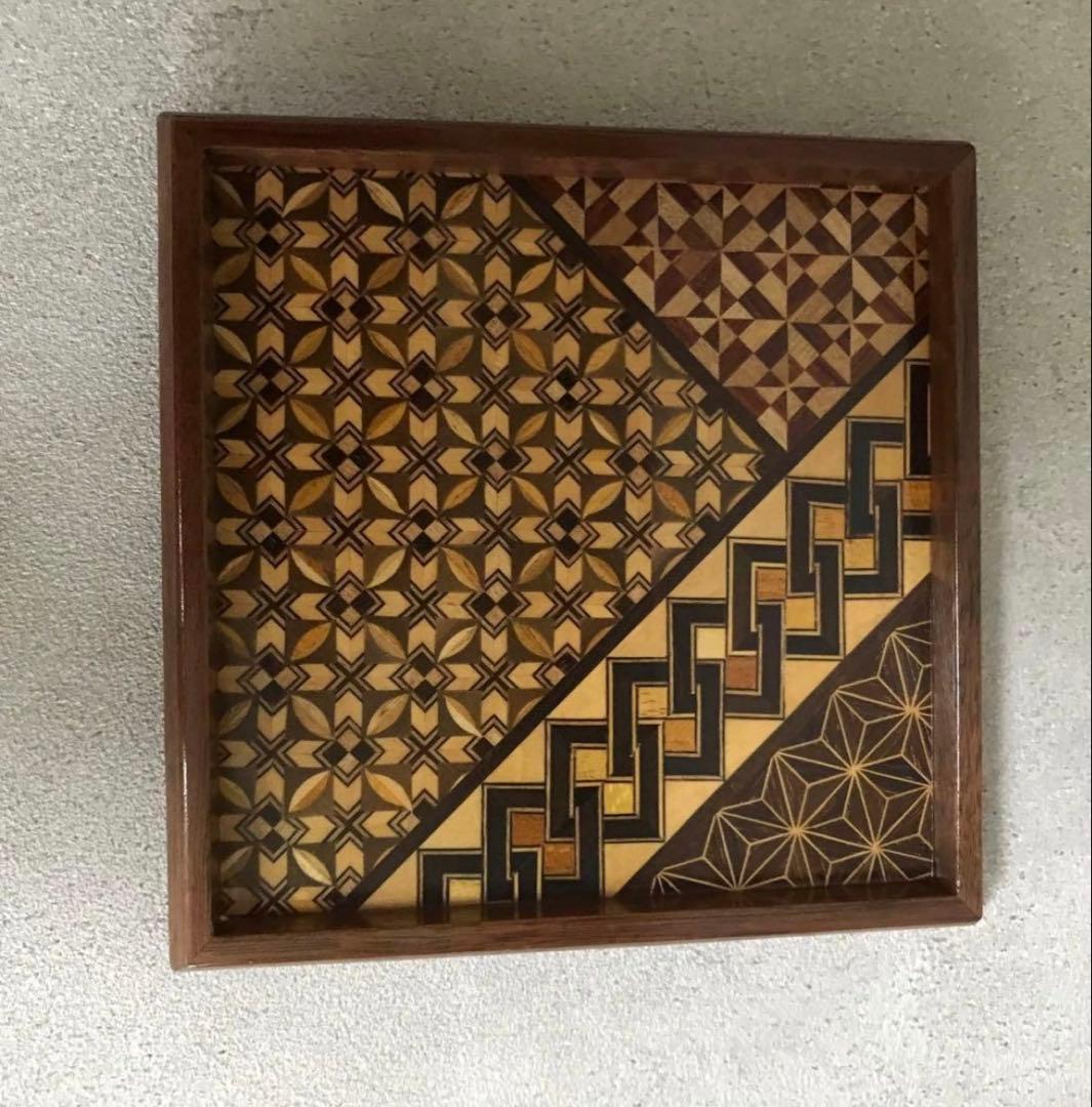 希少　箱根細工　工芸品　取り皿　10枚　取り箸付き