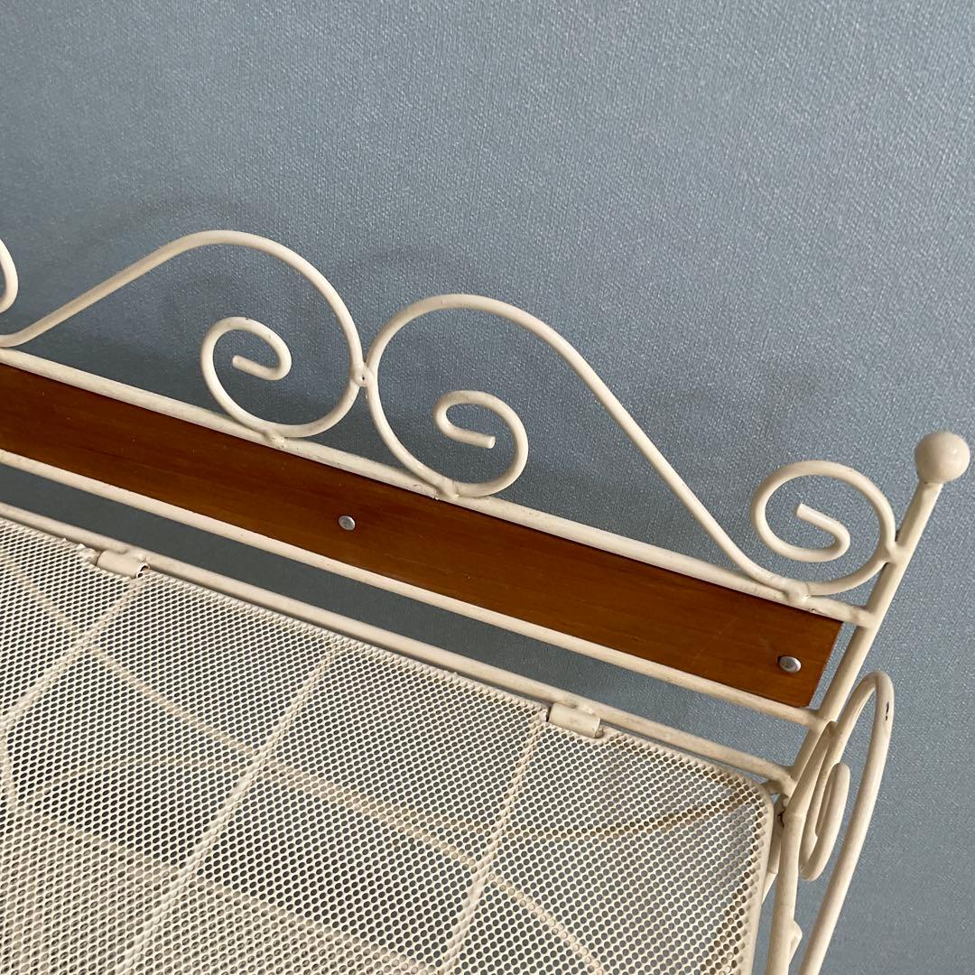 アイアンラック　オープンラック　4段　フェミニン　アンティーク　オフホワイト